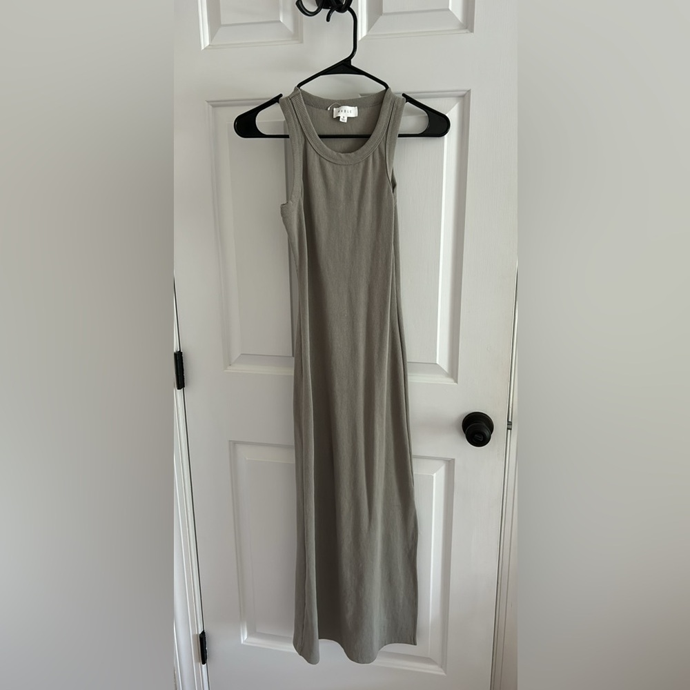 Mable ribbed Sleeveless Tank Maxi Dress - Taupe